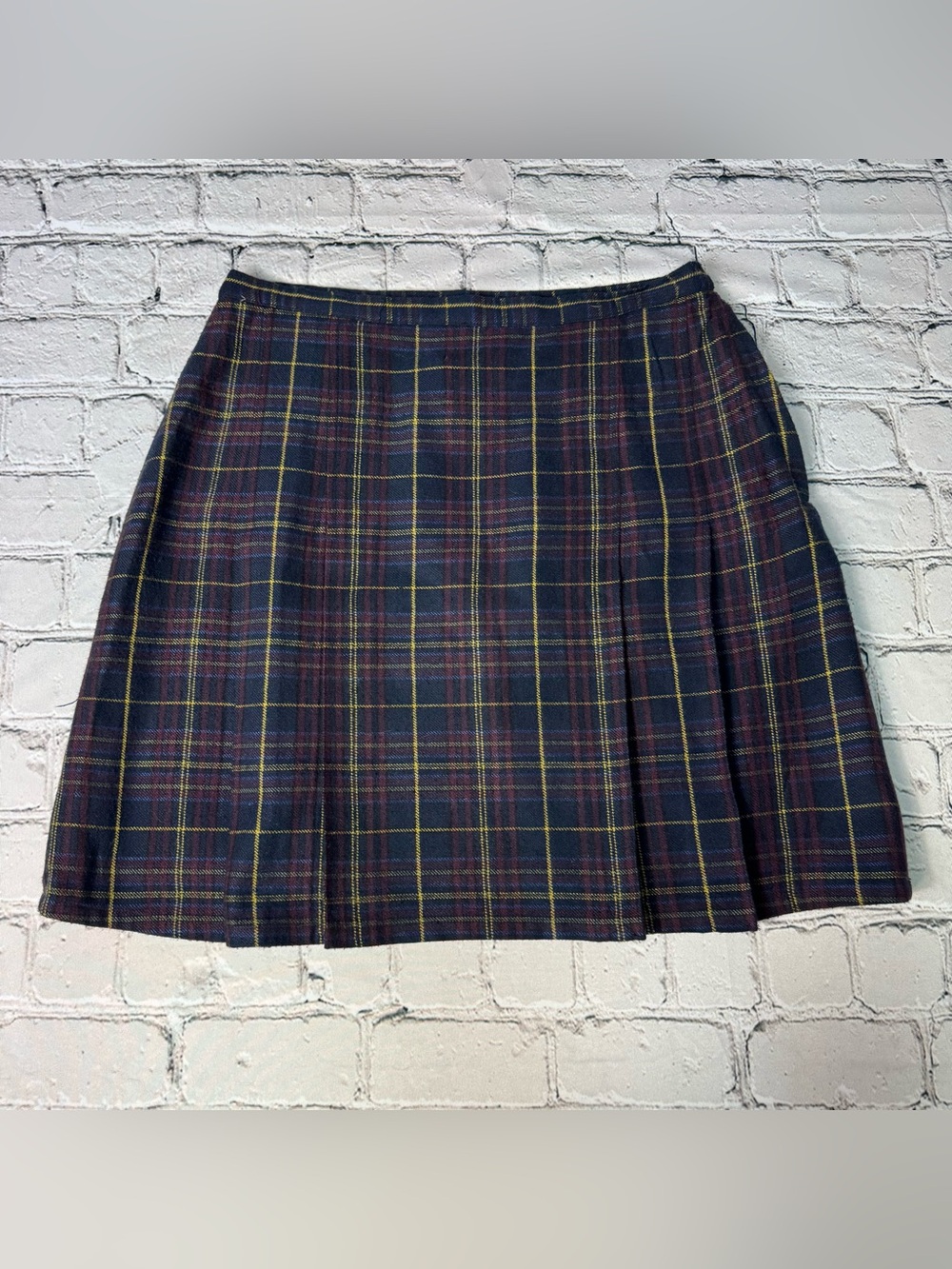 Vintage Y2K Xhilaration Navy Plaid Pleated Mini Skirt Preppy 
Academia Size 7